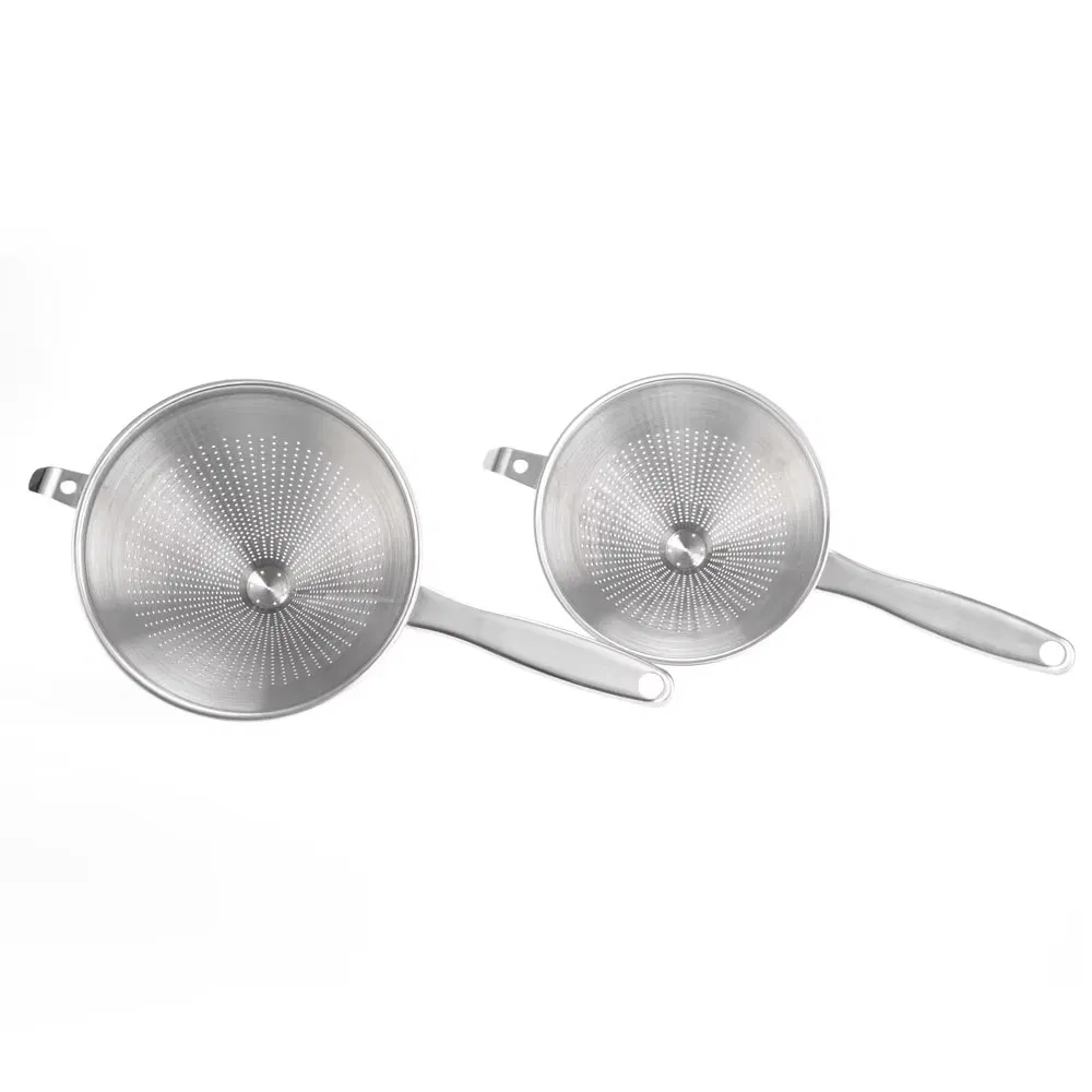 304 Stainless Steel Conical Filter Strainer with Handle Drain Oil Mesh Funnel for Frying Food
