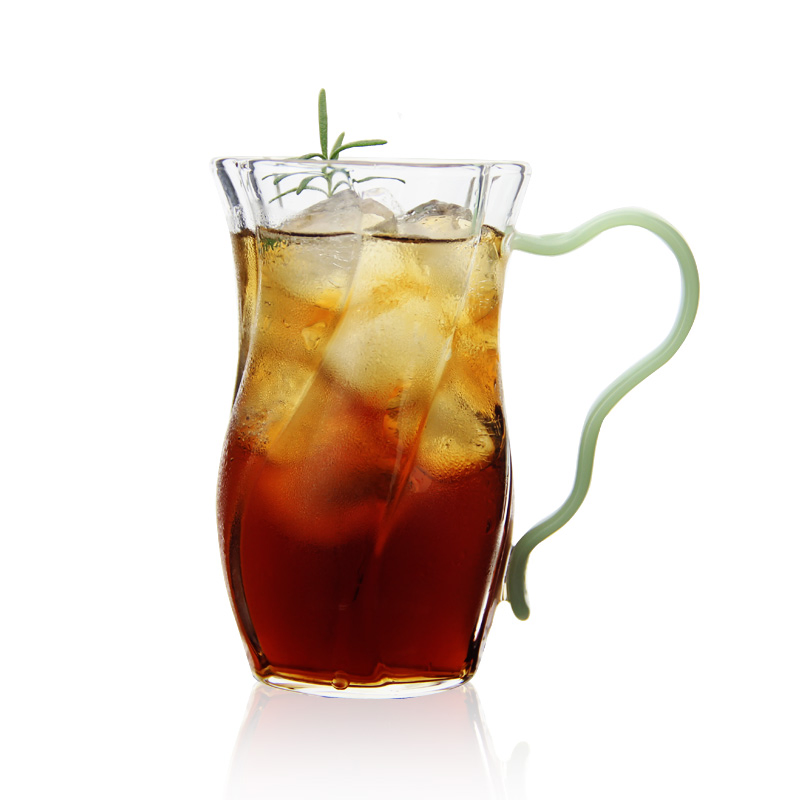 250ml Colorful Handle Glass Tea Cup Chinese Style Teacups