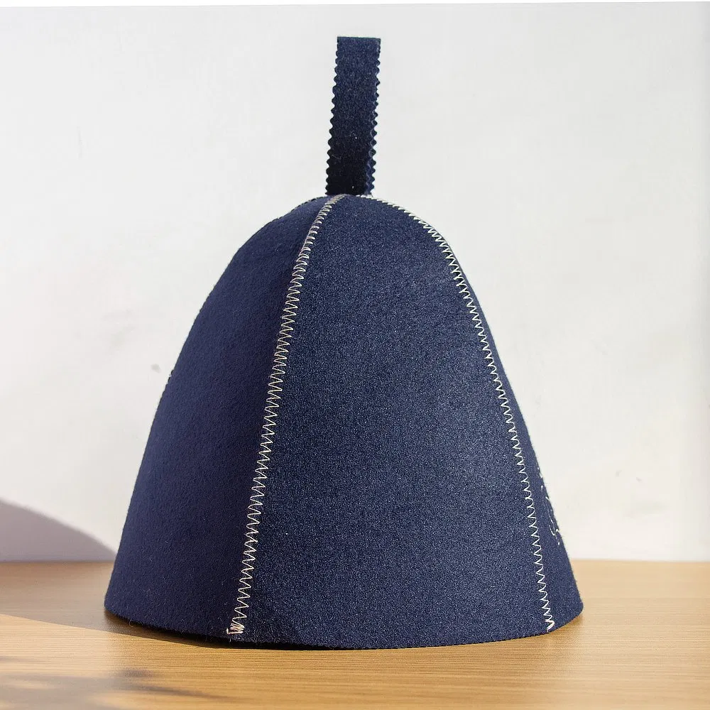 Custom Wool Wholesale Handmade High Quality Hat for Man Sauna Towelling Sauna Bucket Hat Grey Felt Sauna Hats
