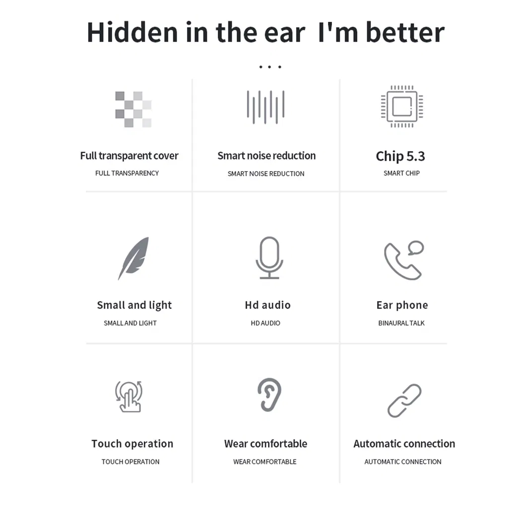 Wireless Earbuds Earphones with Display Charge Box for for Smart Phone