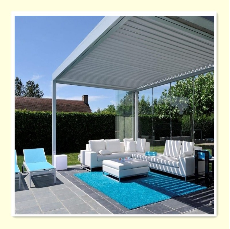 3X3m Anti-Corrosion Aluminum Pergola with LED Lighting for Modern Outdoor Spaces