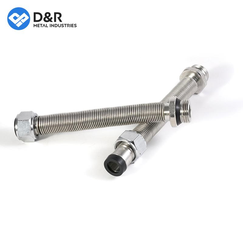 D&R Leading Factory DN20 DN25 Brass Stainless Steel 300mm 400mm Fan Coil Flexible Connectors