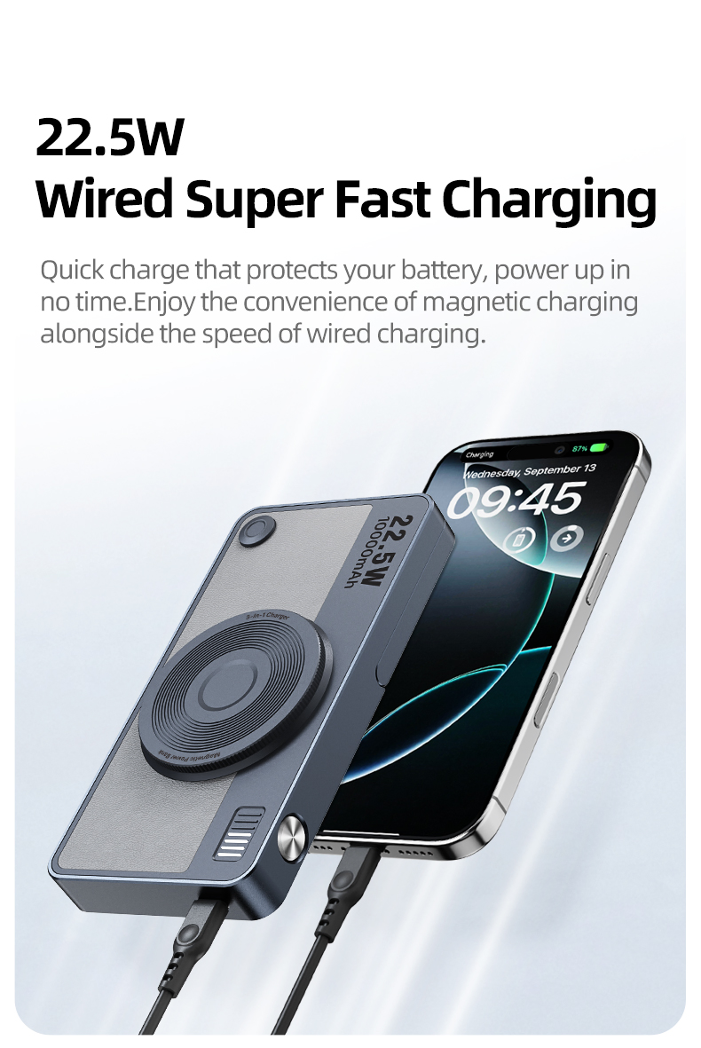 2026 Multiple Function New Design Portable Stand Power Bank 10000mAh Magnetic Wireless Charging Holder Quick Charge