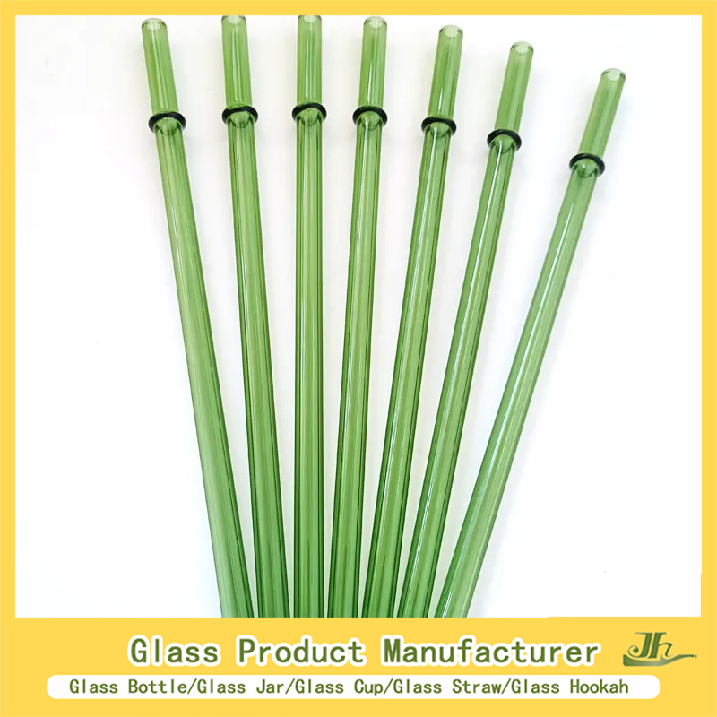 China Customized Transparent/Clear/Colorful Straight/Curved High Borosilicate Lead-Free Reusable/Eco-Friendly Beverage/Juice/Coffee Glass Straw Manufacturer