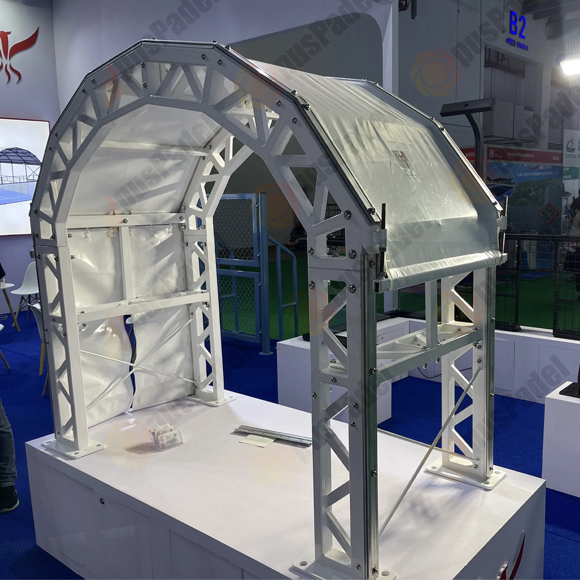 High Quality Shade Structure Carport Canopy Tensile Tent Paddel Roof Materials Tensile Fabric Structure Padel Court Roof