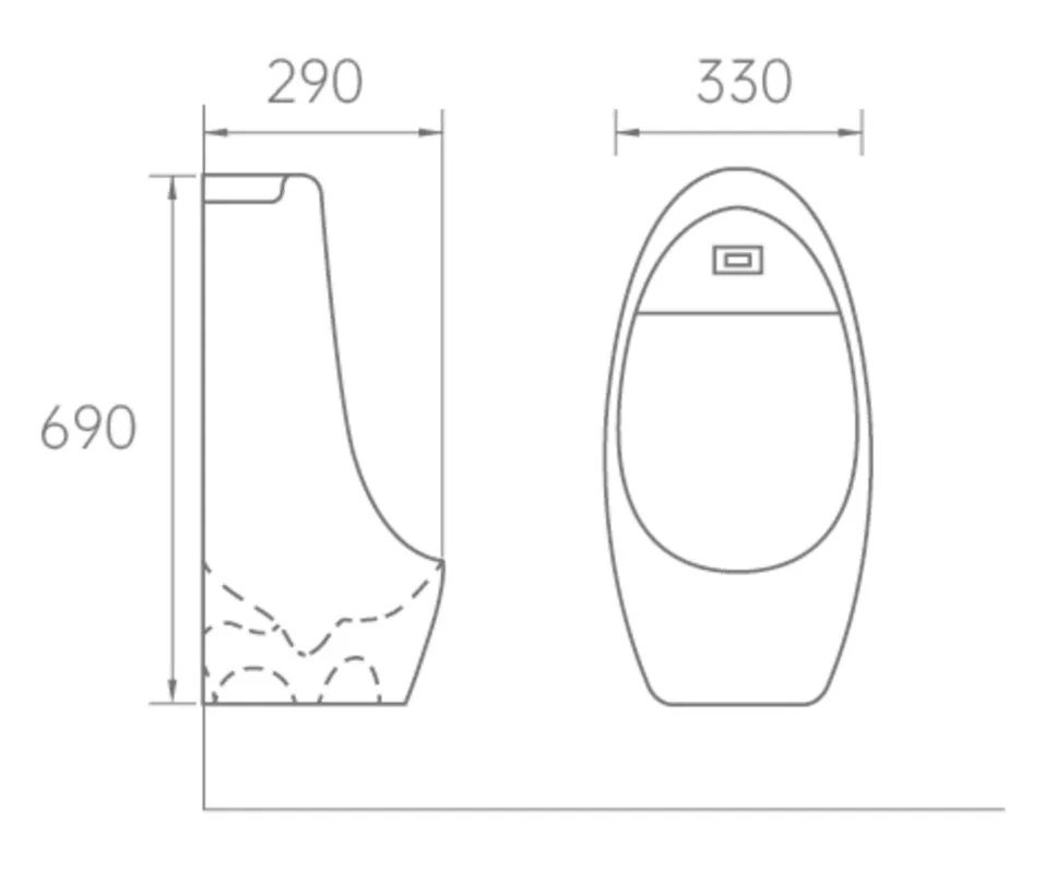 Modern Toilet Sink Urinal with Gravity Flushing and Integrated Sensor