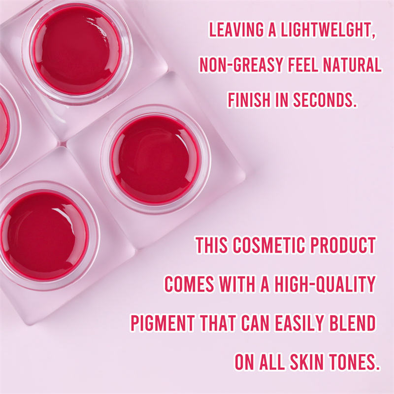 Natural Lightweight Hydrates Skin Glowy Satiny Powder Finish Jelly Texture Lip and Cheek Blurry Pudding Pot Lipstick and Blush