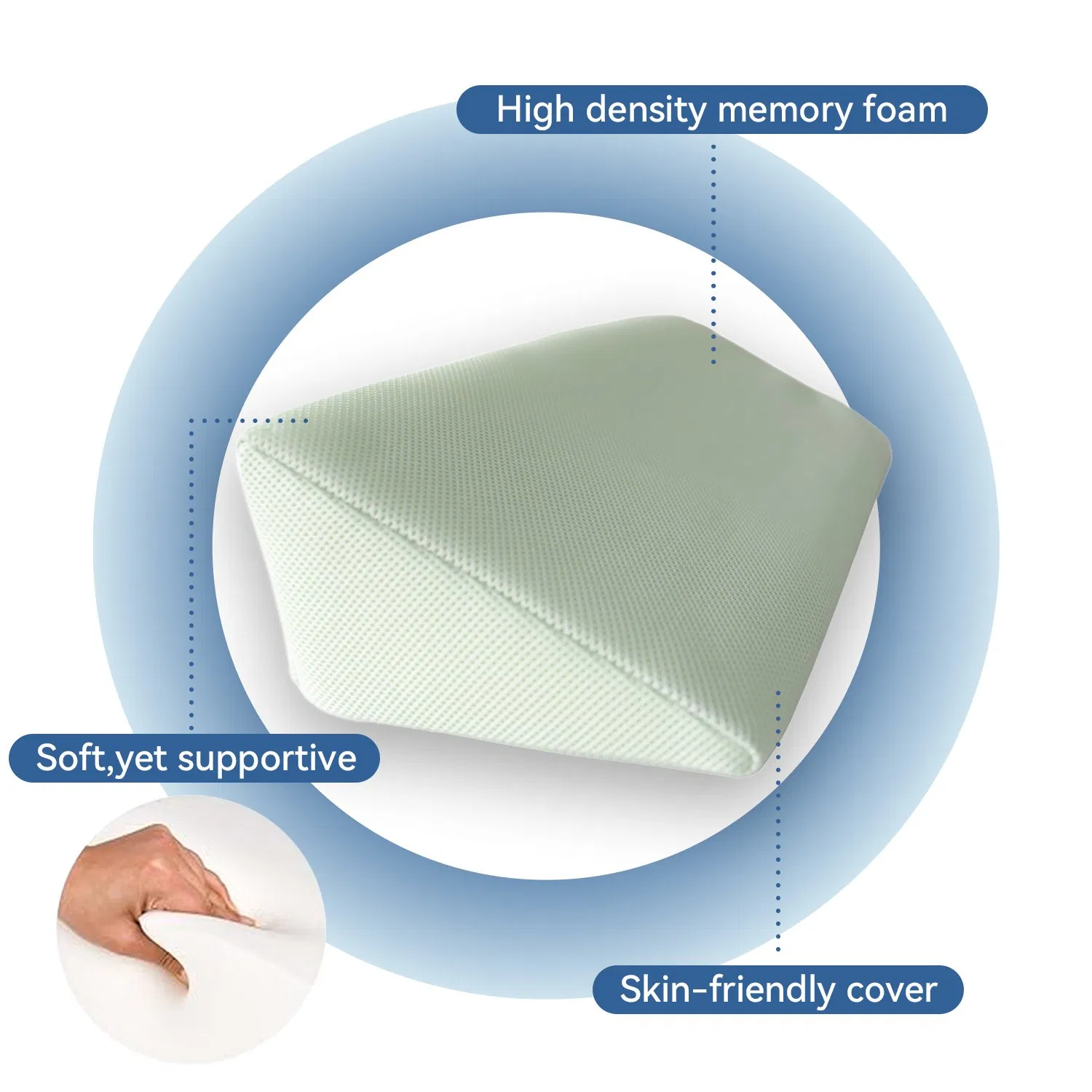 Bed Wedge Pillow Cover, Sleeping Support Pillow with Headrest Adjustable Incline Cushion