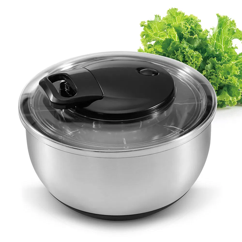 High Quality Stainless Steel Quick Dry Design Manual Salad Spinner