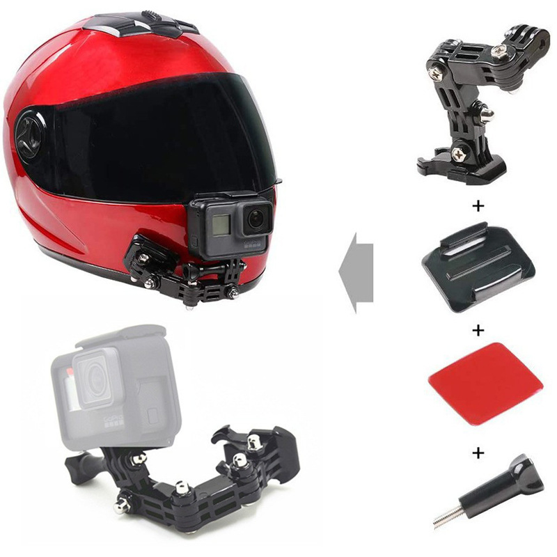 J Shape Bike Motorcycle Helmet Chin Mount Kit for Gopro Hero Buckle Base Support Mount