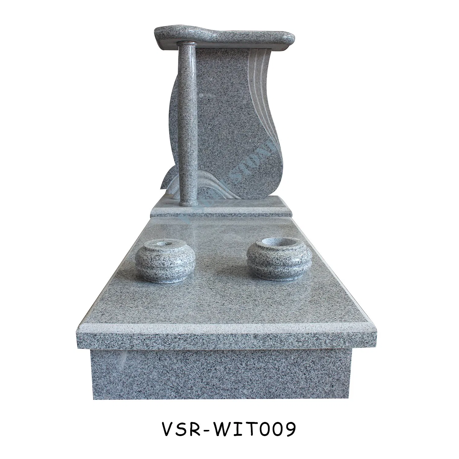 G623 Grey Granite Cemetery Head Stones Marble Cemetery Headstones with Pillar