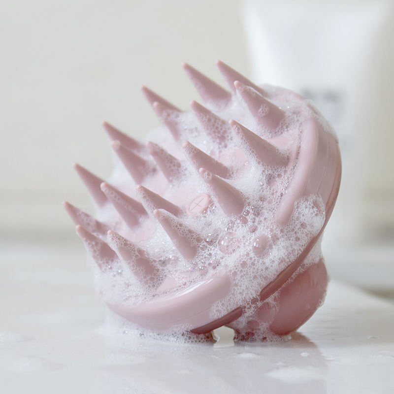 Silicone Flow Hair Brush Round Custom Logo Hair Scrub Scalp Massager Silicone Shampoo Wash Brush
