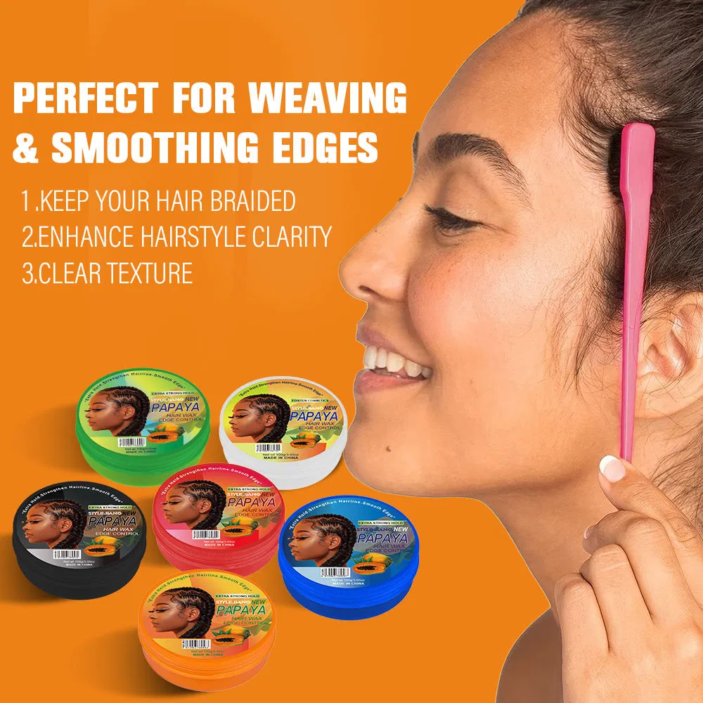 Customized Logo 7-Color 100ml 150ml Papaya Hair Wax for Hair Extensions Strong Hold Lightweight Natural Look Pomade