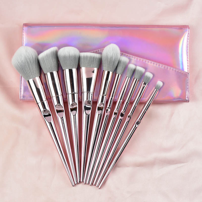 Bright Rose Gold Pink Glitter Private Label Professional Customize Makeup Brushes