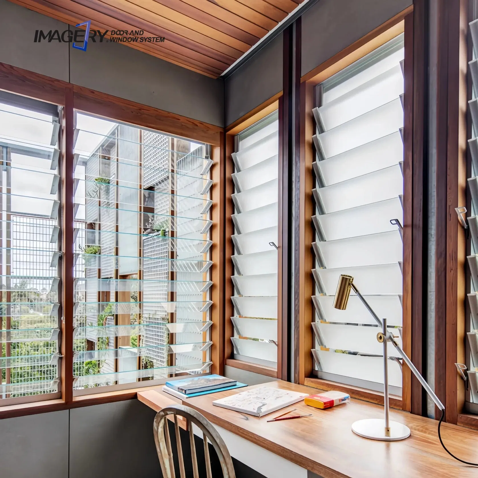 Stylish Tempered Glass Louvers for Custom Aluminum Shutter Windows