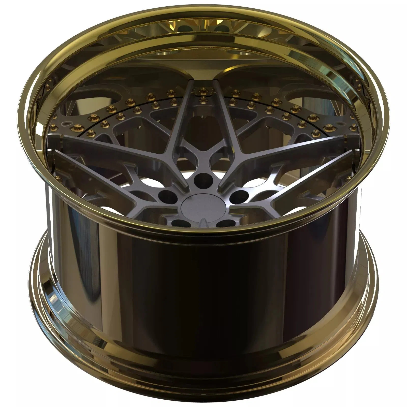 Литые диски Kipardo T6061, 2-3 части, золото
