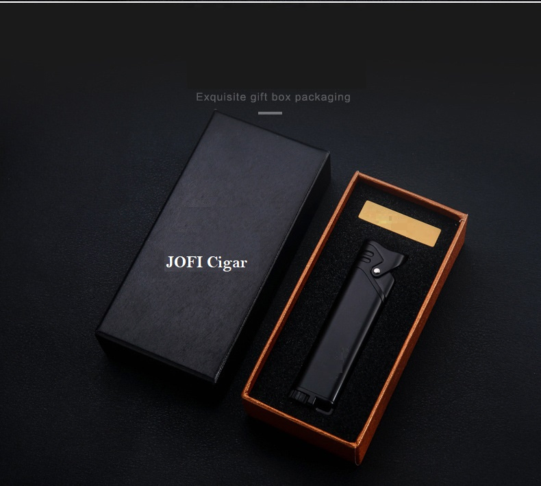 Custom Metal Single Flame Jet Butane Gas Torch Lighter Mini Slim Size with Modern Design Style for Cigars & Cigarettes