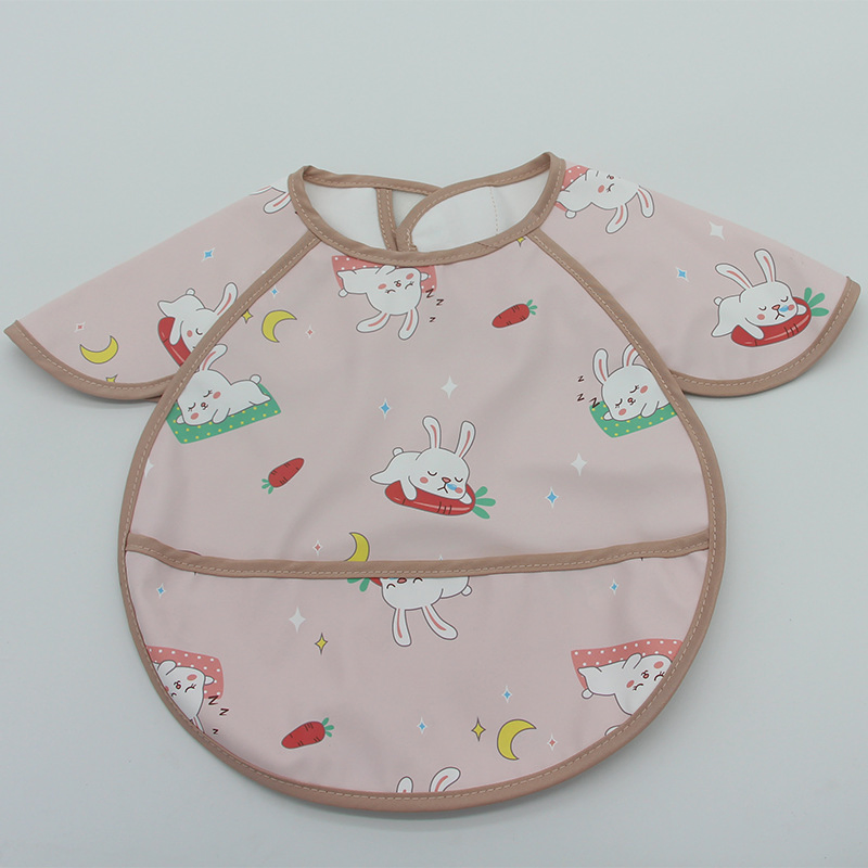 New Children's Smock, Baby Sleeveless PU Bib, Waterproof Rice Bag, Anti-Stain for Eating, Complementary Food Bib