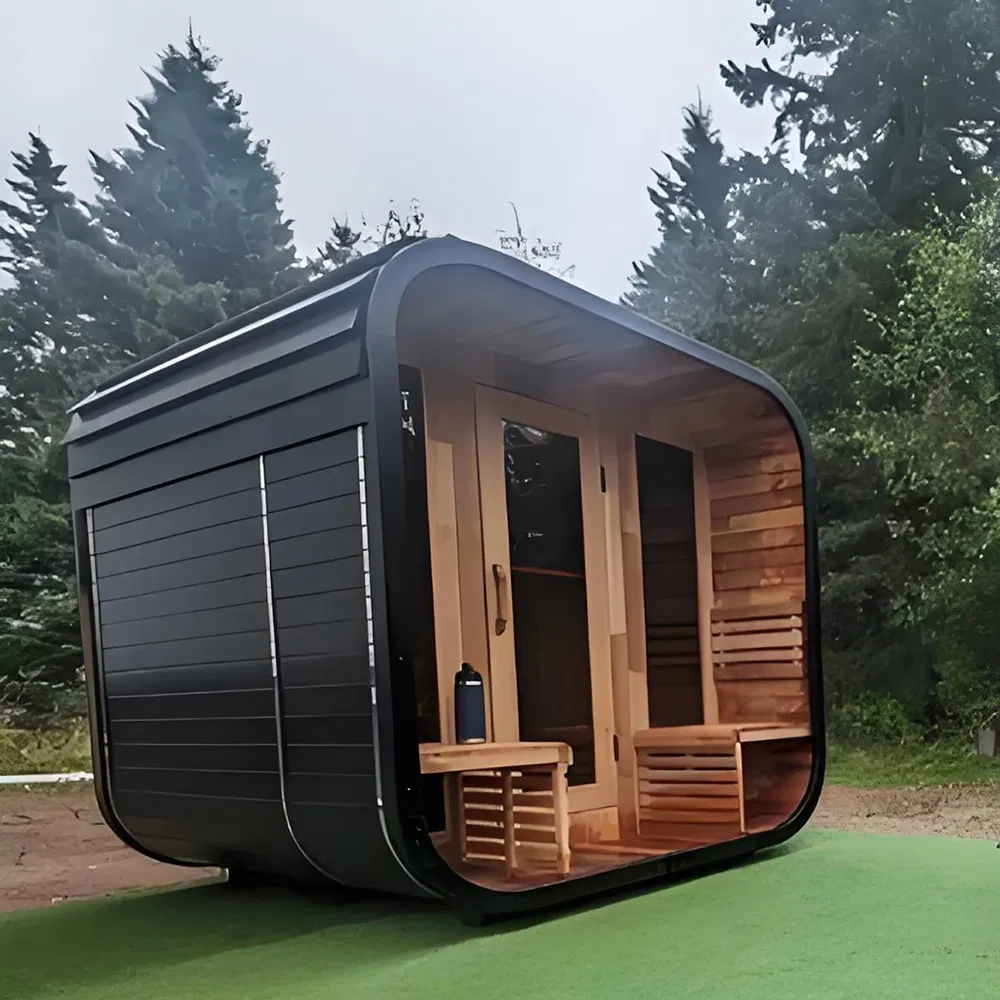 Premium Outdoor Electric Red Cedar Steam Sauna Room for Relaxation