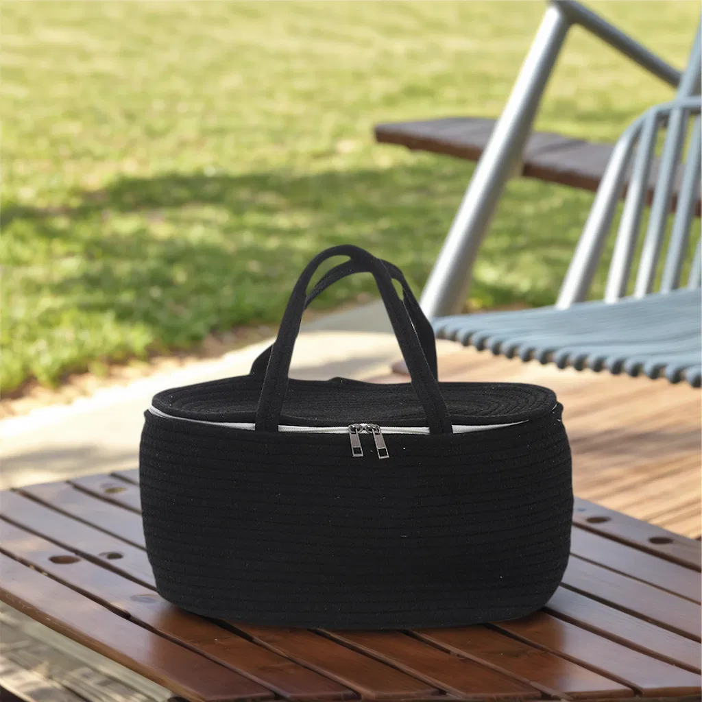 Wholesale Baby Organizer Cotton Rope Diaper Basket Large Storage Basket Price Tote Rope Cotton Basket Bag Diaper Caddy Bag