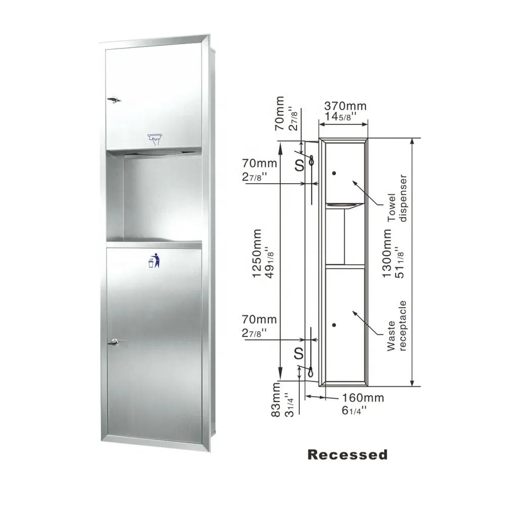 Встраиваемый держатель для бумаги и мусорный бак 2 в 1