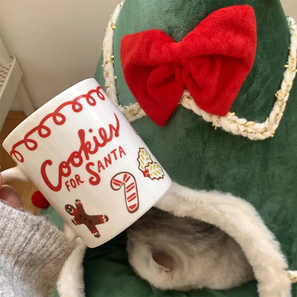 Cheap Cartoon Christmas Gift Gingerbread Man Ceramic Mug Cute Milk Cup Coffee Mug