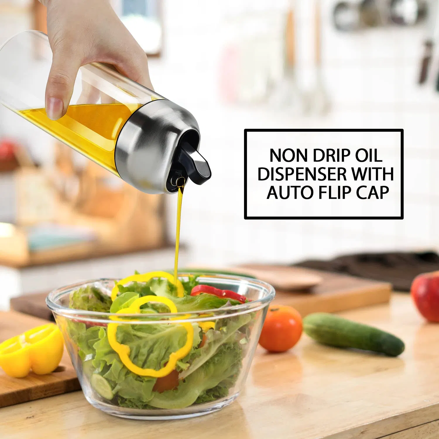 Glass Oil and Vinegar Dispenser Bottles for Kitchen Olive Oil Dispenser