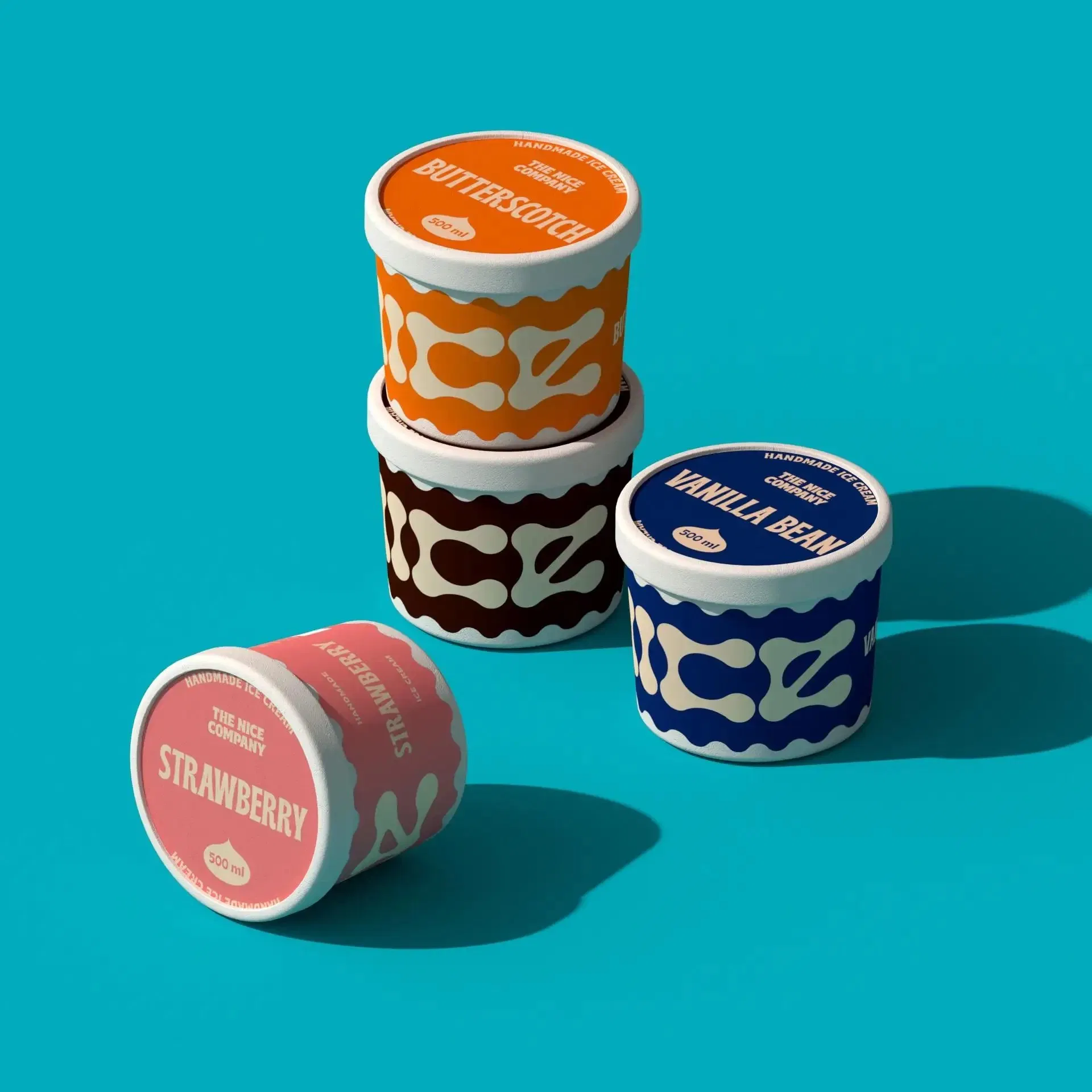 Frozen Yogurt Custom Print Gelato Cups 6 Oz Paper Ice Cream Cup with Dome Lids