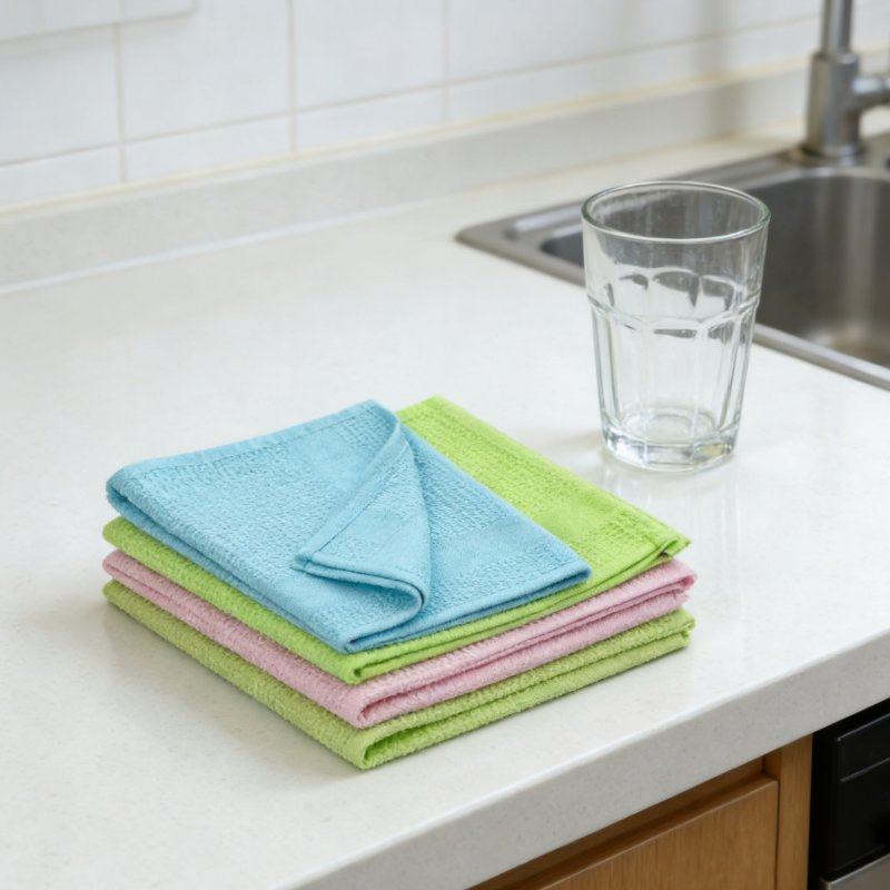 Waffle Weave Microfiber Cleaning Cloth, Lint-Free Absorbent Glass Towel
