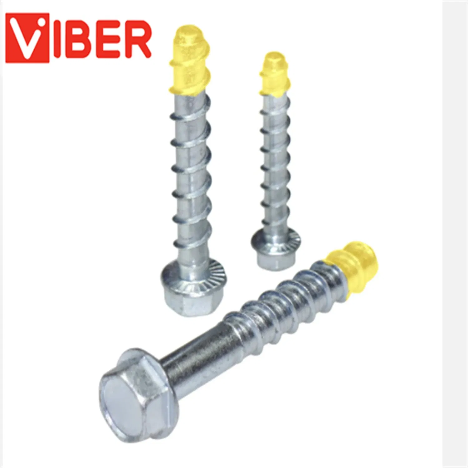 Hex Flange Concrete Screw Self Cutting Anchor Bolt Repeated Installation Easy Disassembly No Expansion Stress Cement Screw 10 * 100/8*50/12*150