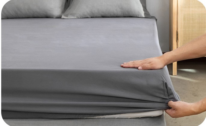Luxury Solid Color Custom Soft Breathable Bedding Sheets Home Cozy Fitted Sheet