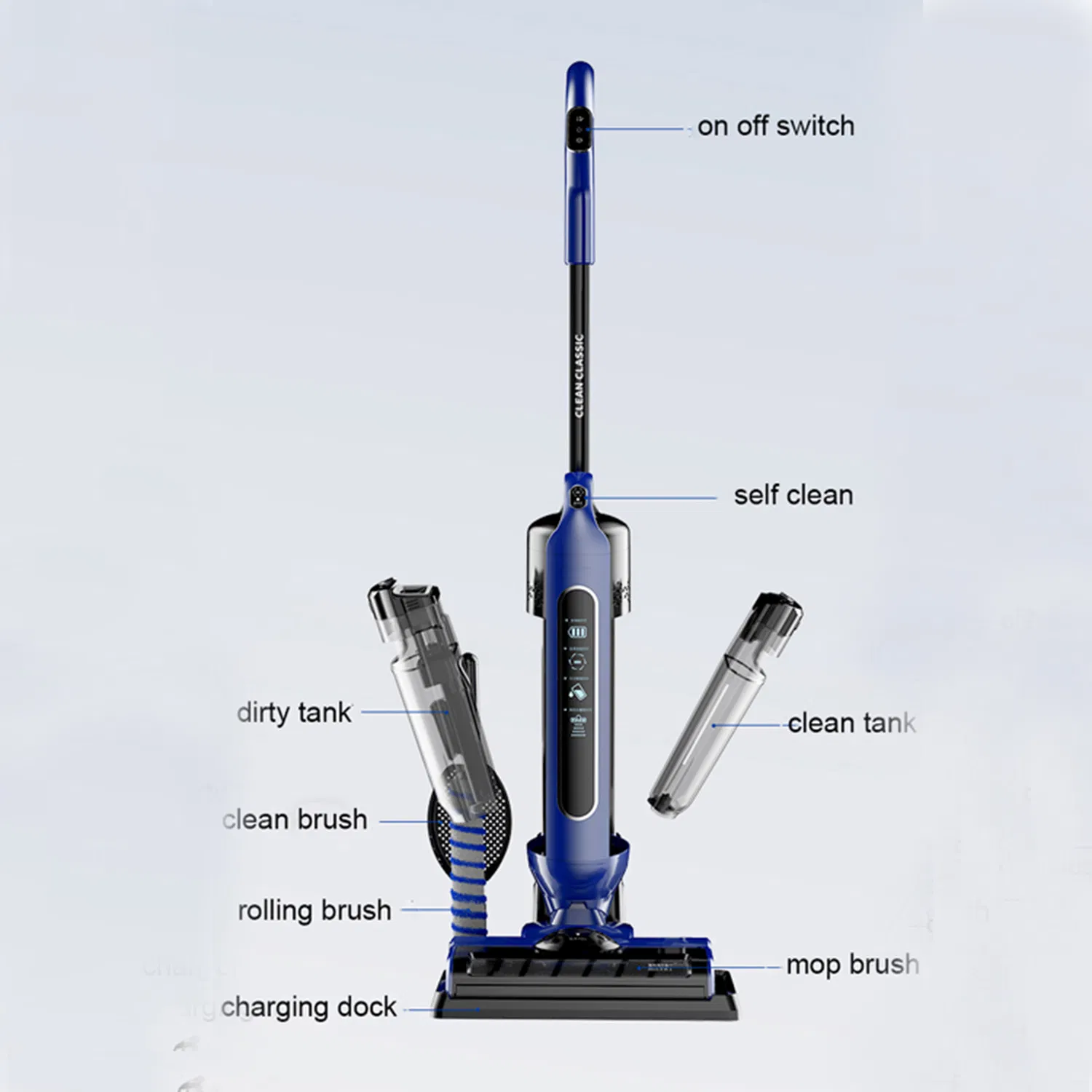 Wet Dry Cordless Floor Vacuum Cleaner and Mop for Hardwood Floor & Area Rugs