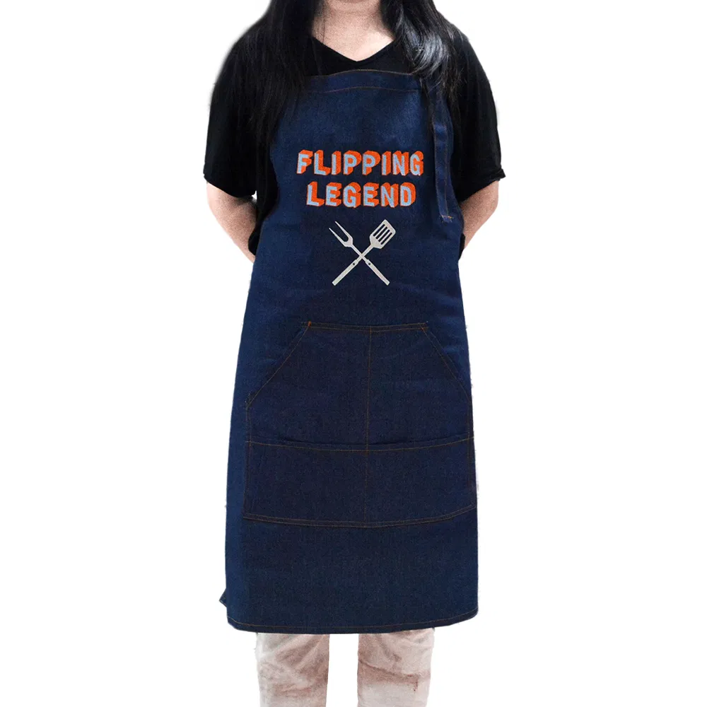 Denim Kitchen Aprons Custom Jeans Cooking Aprons Barber Waiter Apron with Pockets