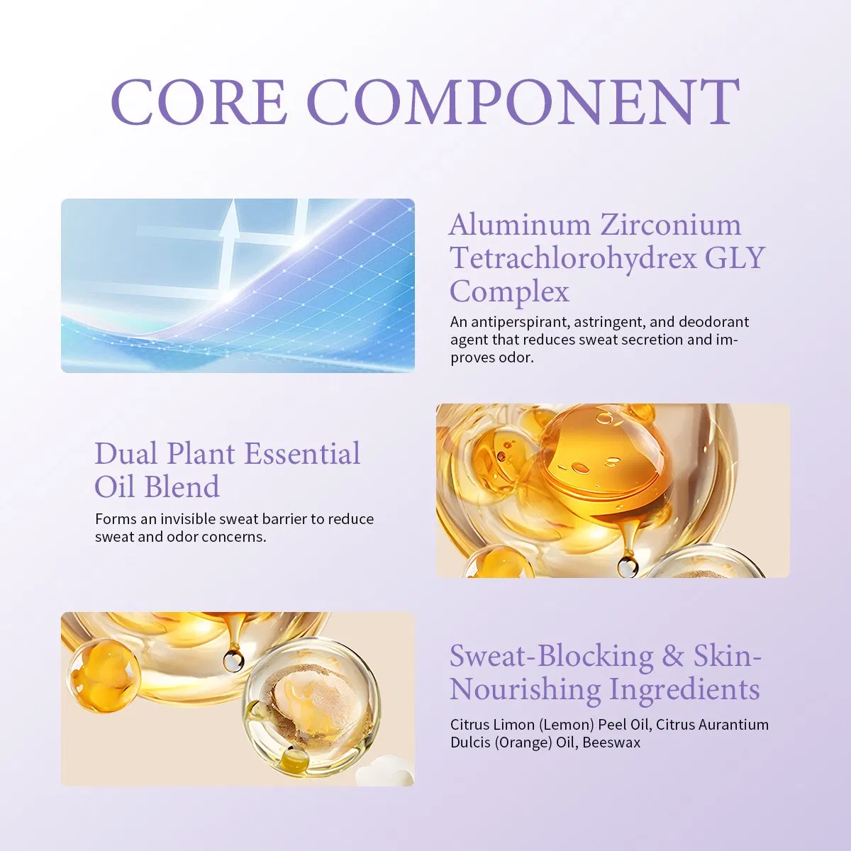 OEM/ODM Antiperspirant Stick Plant Essential Oil Sweat-Barrier Skin-Nourishing Deodorant Stick for Fitness Enthusiasts Underarm Odor Purification