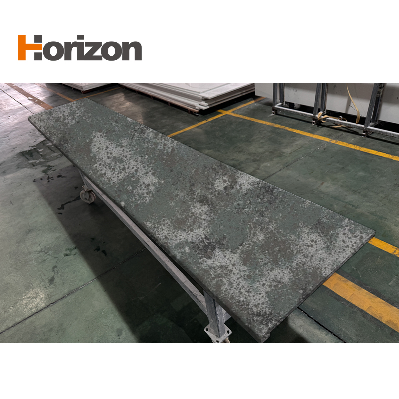 Green Color Marble Leather Finish Surface Artificial Quartz Stone Slab Matte Polished