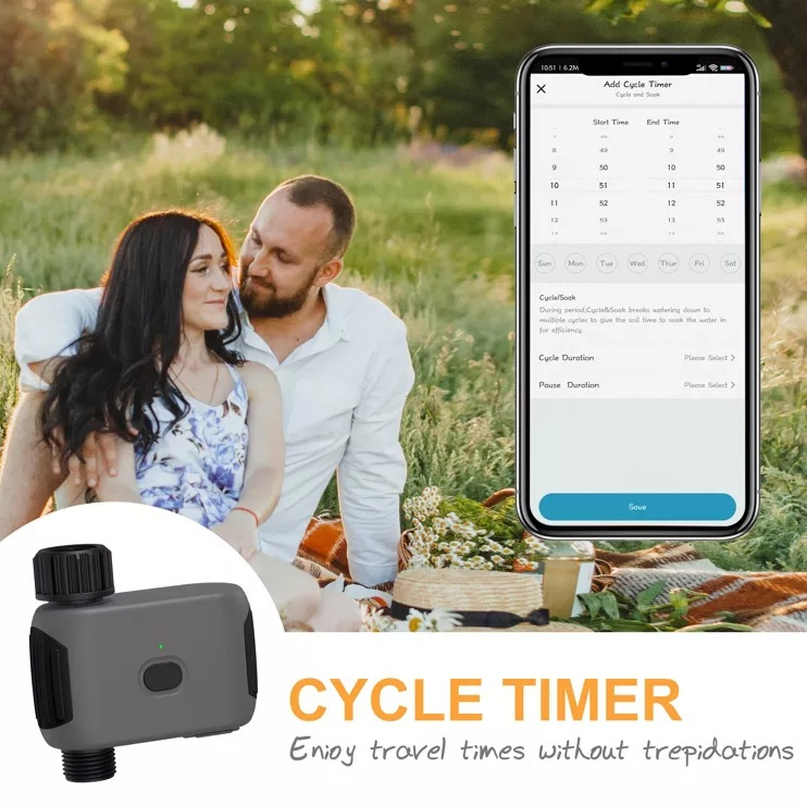 Smart Water Timer with Wi-Fi Hub Automatic Watering System Irrigation Controller