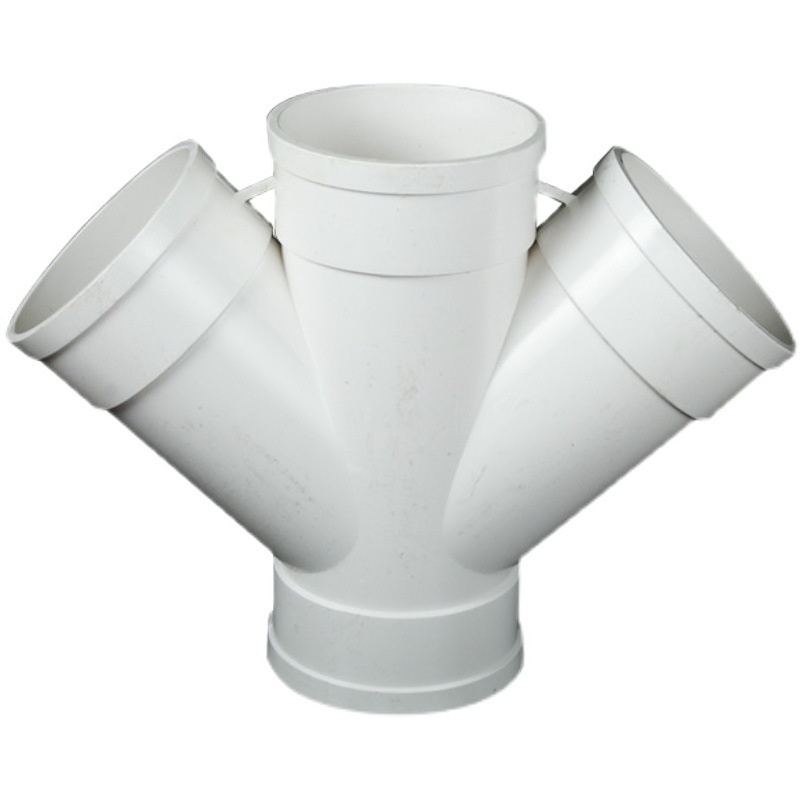 Zhongcai Building Drainage Pipe Fittings Oblique Cross for Plumbing System Plastic Tube