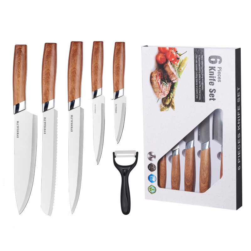New Wood Handle Stainless Steel Kitchen Chef Knife Set/Ceramic Knife