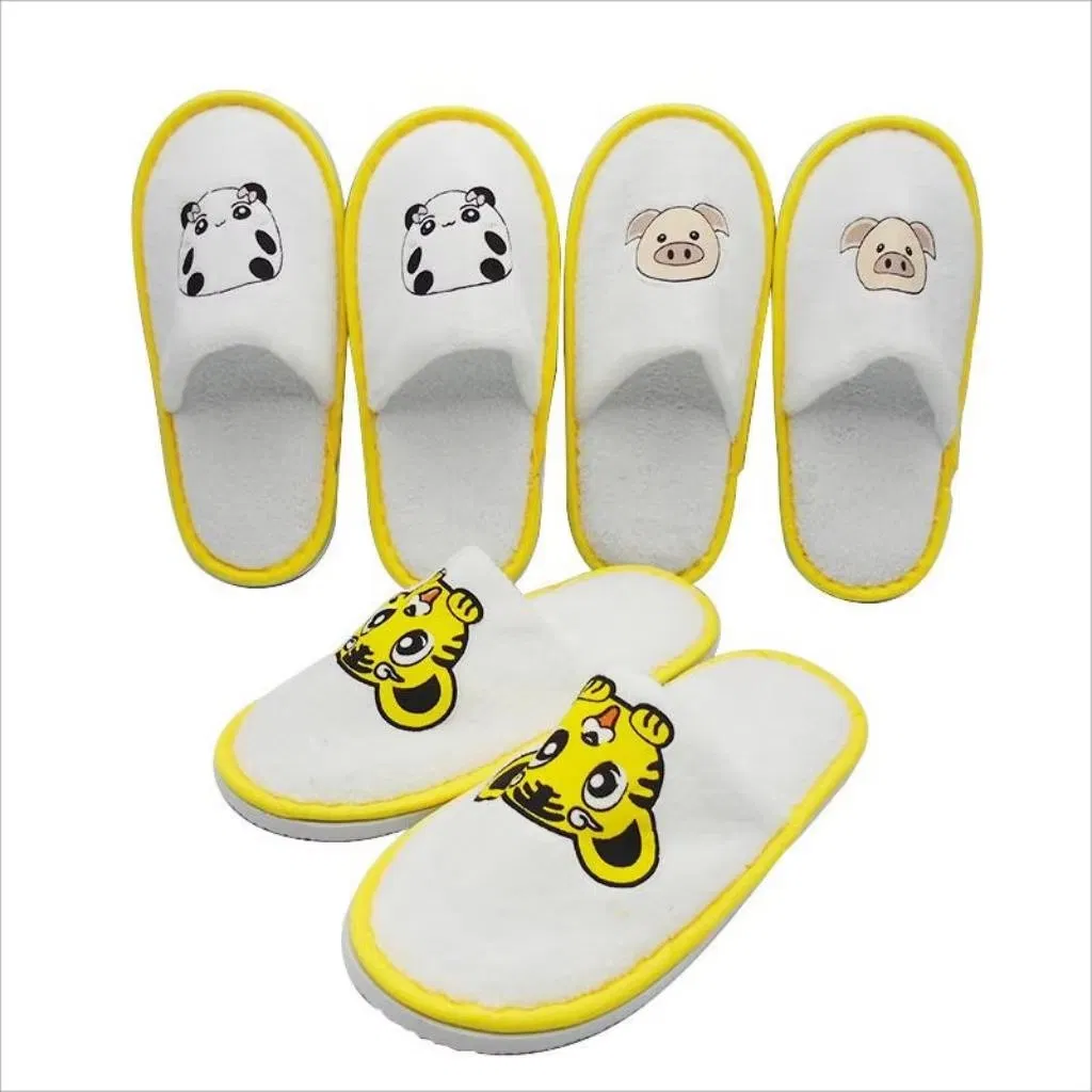 Детские одноразовые тапочки для отеля, мягкие, с мультяшным дизайном