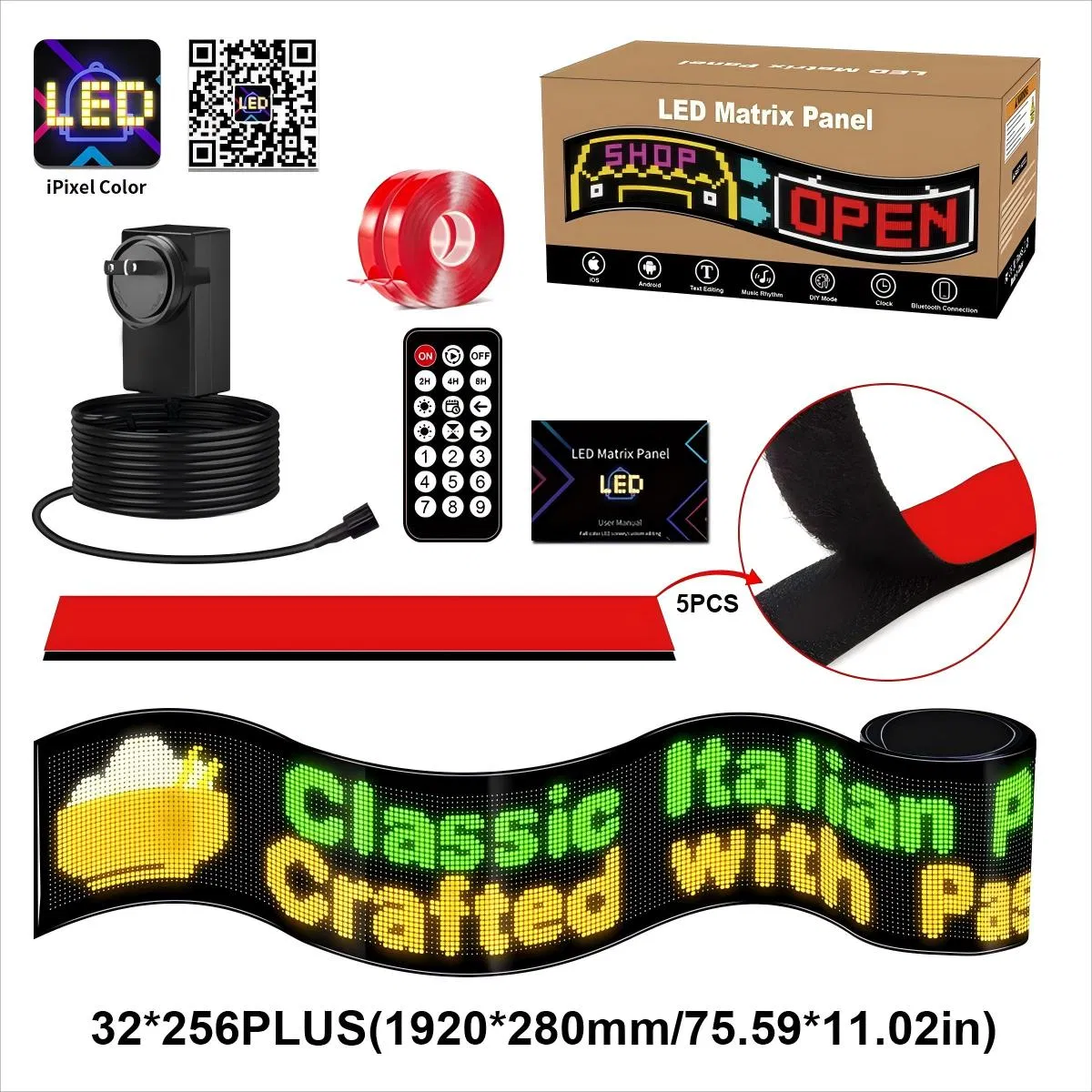 Double Line LED Matrix Display Scrolling Panel 75.59*11.02inch