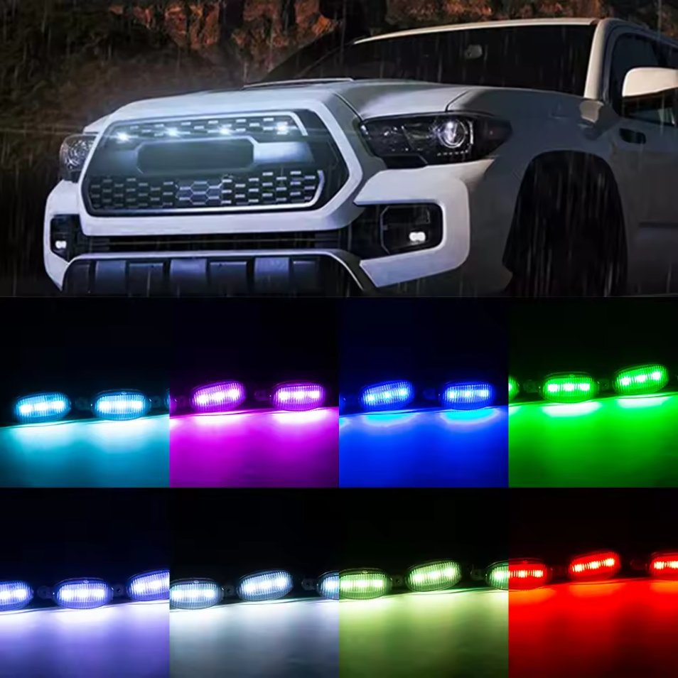 Универсальная светодиодная сетка-сигнал желтая 12В для авто