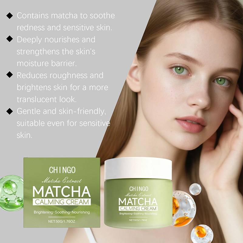 Natural Matcha Daily Skincare Brightening Moisturizing Soothing Repairing Face Cream