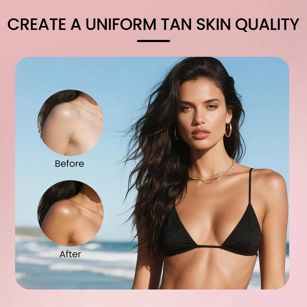 Private Label Organic Herbal Bronzing Tanning Lotion Professional Brazilian Sunbed Gradual Tan Coconut Aroma Moisturizing Face