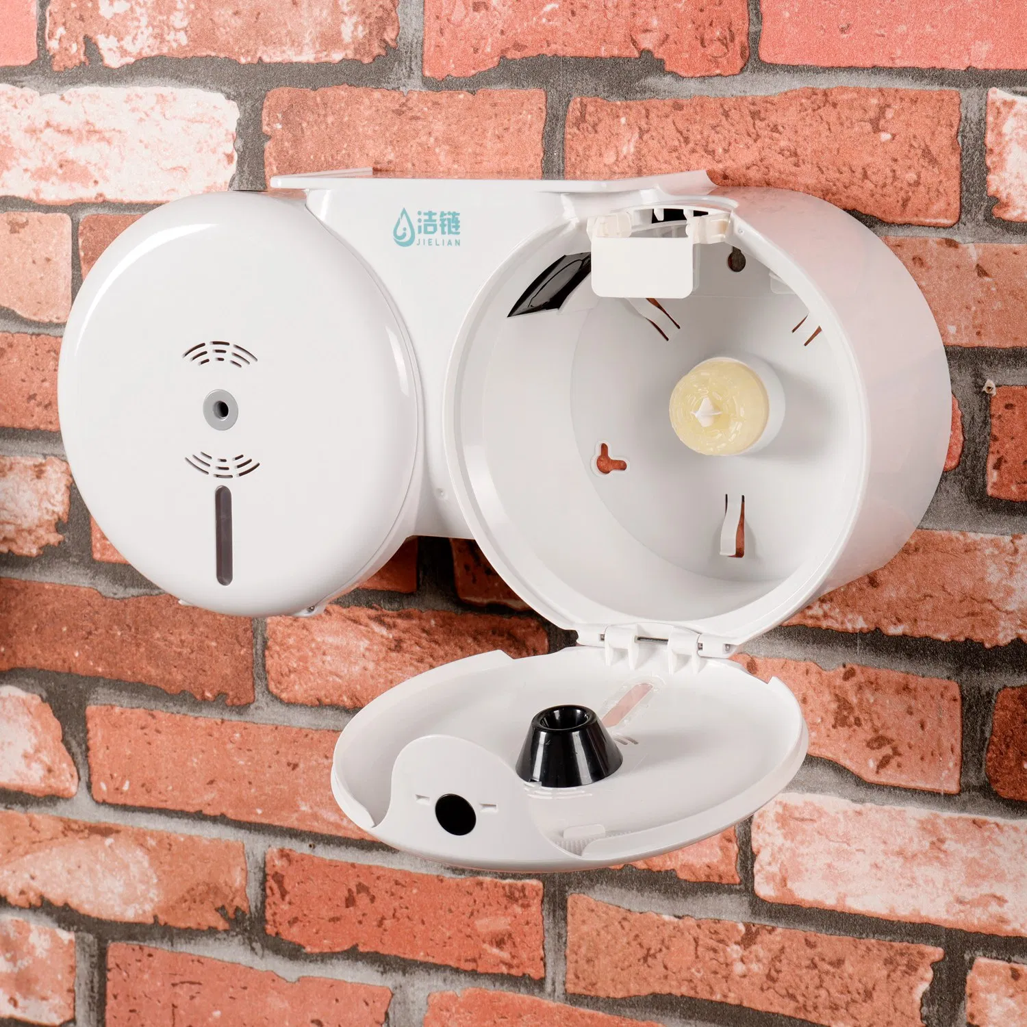 Настенный диспенсер для туалетной бумаги с двумя рулонами