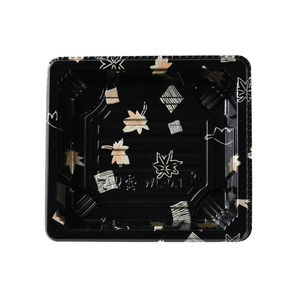 Factory Wholesale Custom Eco-Friendly Plastic Sushi Food Packing Disposable Snack Food Container Sqaure Sushi Tray