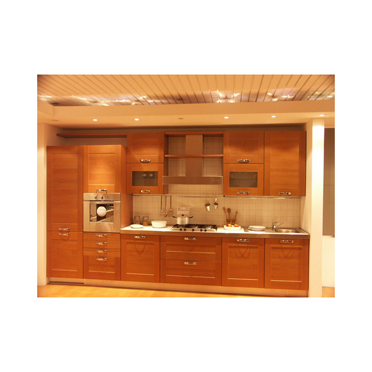 Custom American European Rustic Maple Oak Walnut Stained Solid Wood Modern Kitchen Cabinets