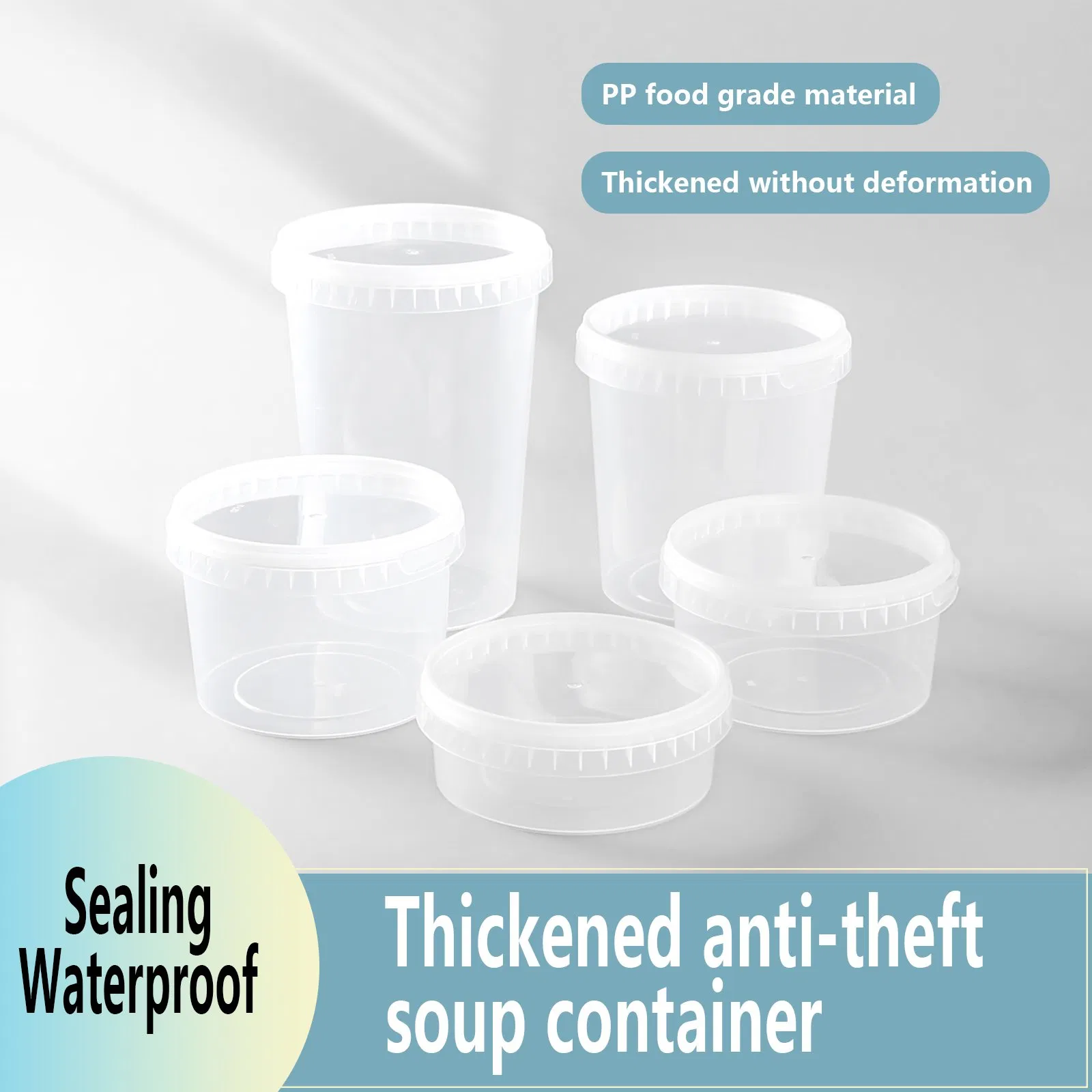 Dessert Deli Cup Jar PP Disposable Storage Tamper Evident Plastic Food Container