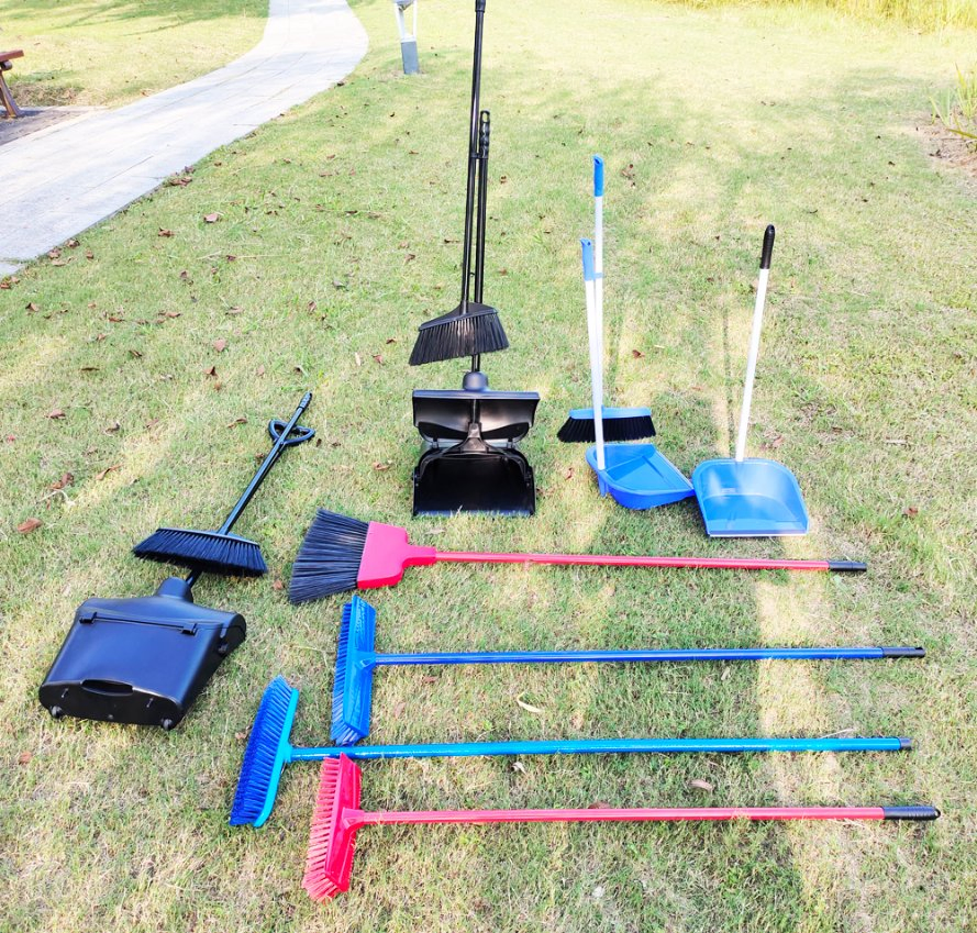 Household Plastic Polyester Broom and Dustpan High Quality Basic Household Cleaning Tool Set