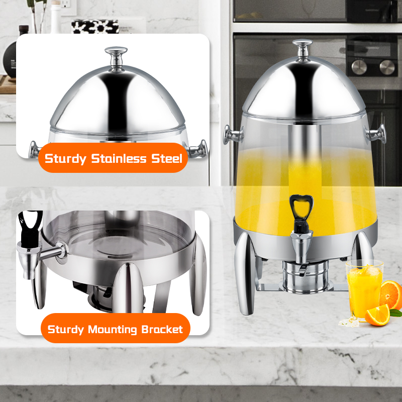 Daosheng Hotel Bar Durable 12L Stainless Steel Plastic Hot Beverage Dispenser Beer Tower Buffet Juice Cooler with Ice Tube