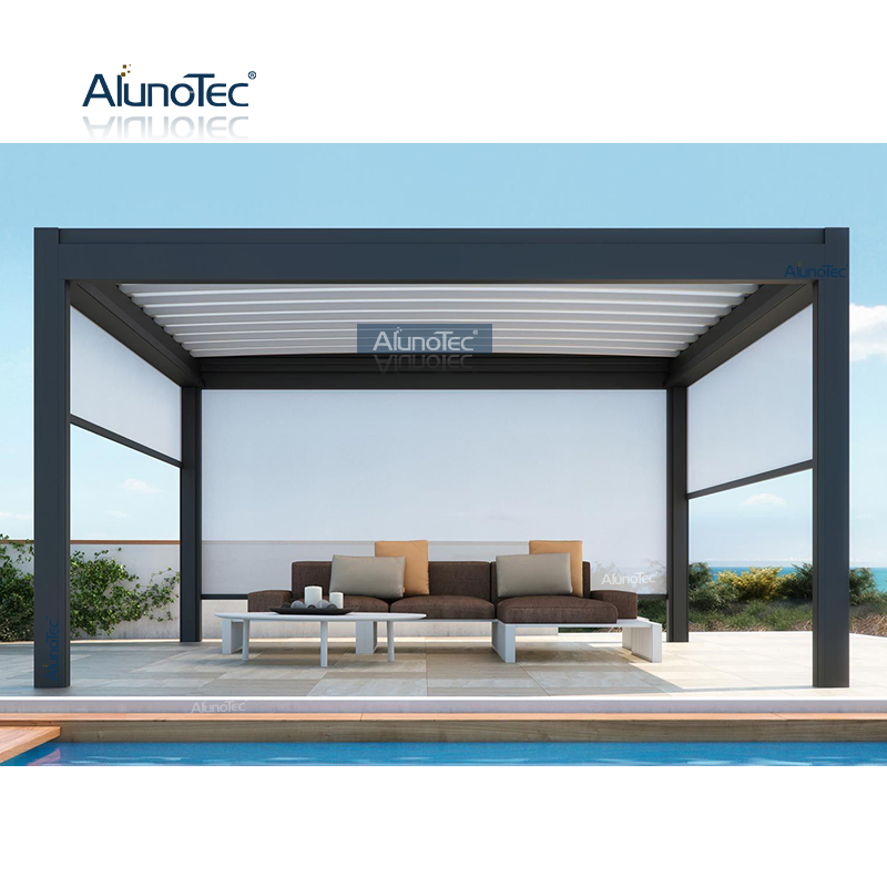 Motorized Outdoor Awnig Design Patio Cover Louvred Roof Aluminium Pergola Garden Canopy Carport Gazebo Pergolas